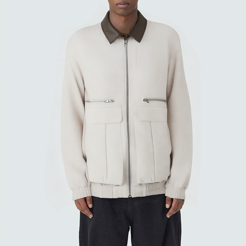 Colorblock trendy loose men's casual jacket