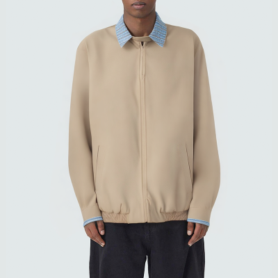 Autumn plaid lapel men's casual jacket