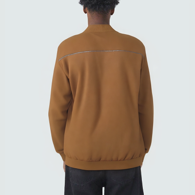 Brown suede loose men's casual jacket