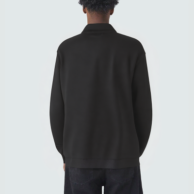 Fashionable black half stand collar men's casual jacket