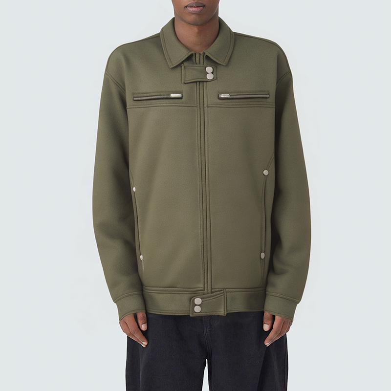 Green vintage loose men's casual jacket