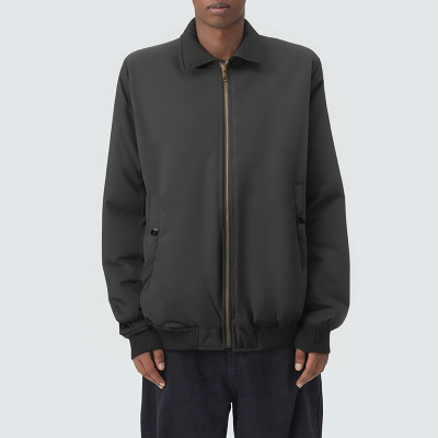 Simple black comfortable men's casual jacket