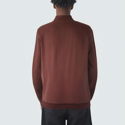 Stand collar double zipper loose men's casual jacket