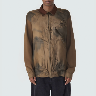 Vintage tie-dye lapel men's casual jacket