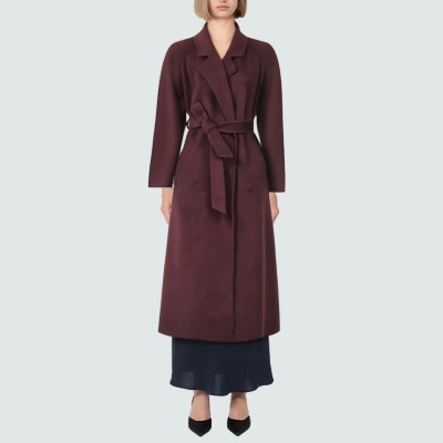 Elegant notch lapel women's wool coat