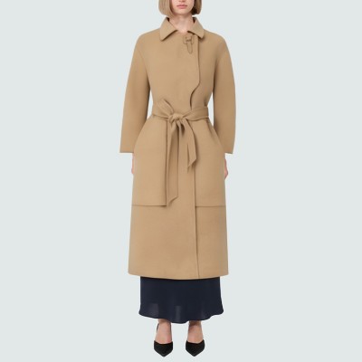 High quality lapel warm women's wool coat