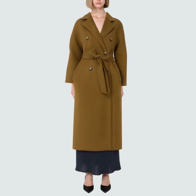 Classic double-breasted warm women's wool coat