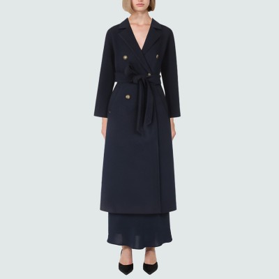 Winter notch lapel warm women's wool coat