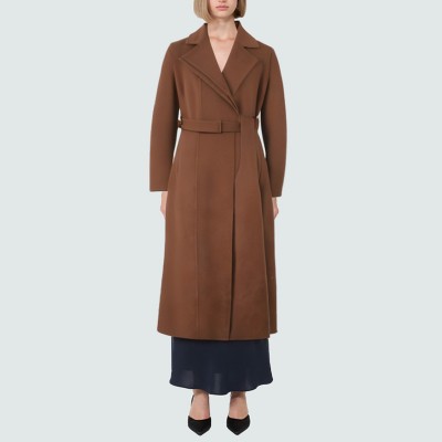 Simple solid color comfortable women's wool coat