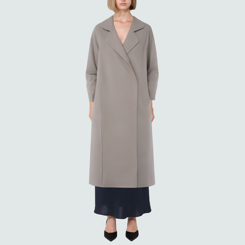 Casual gray loose women's wool coat