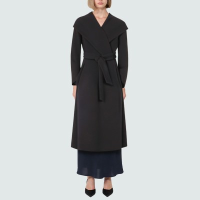Oversized shawl collar women's wool coat