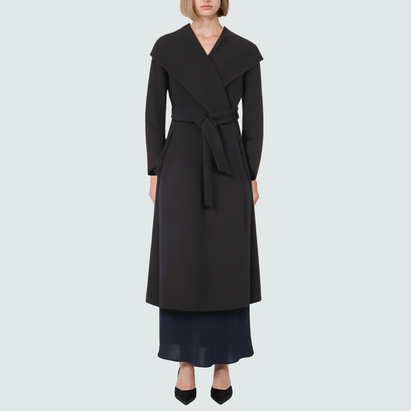 Oversized shawl collar women's wool coat