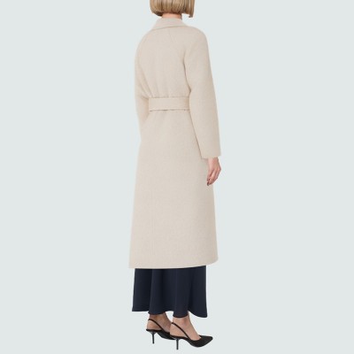 Fashionable double-breasted warm women's wool coat