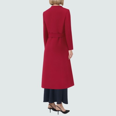 V-neck comfortable warm women's wool coat