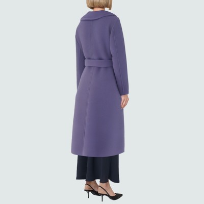Durable double-breasted warm women's wool coat