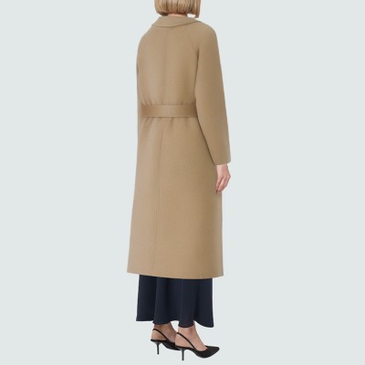 Creative wear-resistant double-breasted women's wool coat