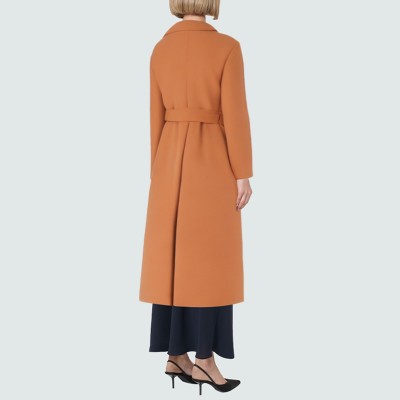 High-quality double-breasted durable women's wool coat
