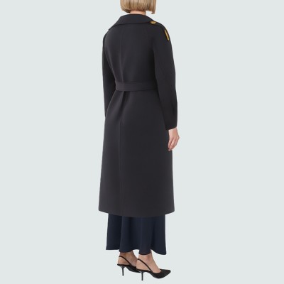 Women's double-breasted wool coat with button detailing