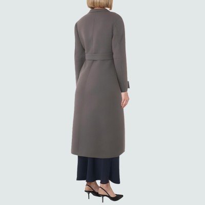 Autumn and winter women's belted wool coat