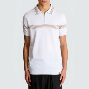 Striped short-sleeved men's polo shirt