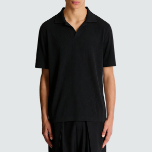 Blank Polo Collar Knitted Cotton T-Shirt