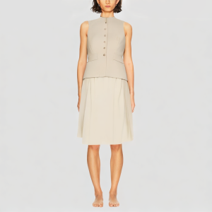 Fashionable Round Neck Vest Dress