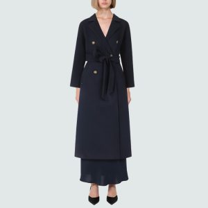 Winter notch lapel warm women's wool coat